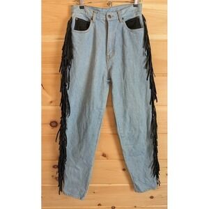 Vintage Women Jeans 9/10 Seruchi Suede Fringe Western Cowboy Rodeo Indie Country